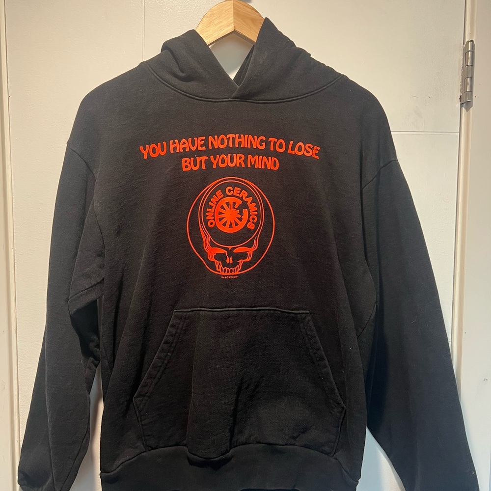 Online Ceramics Black hoodie / sweatshirt with Grateful Dead skullie logo